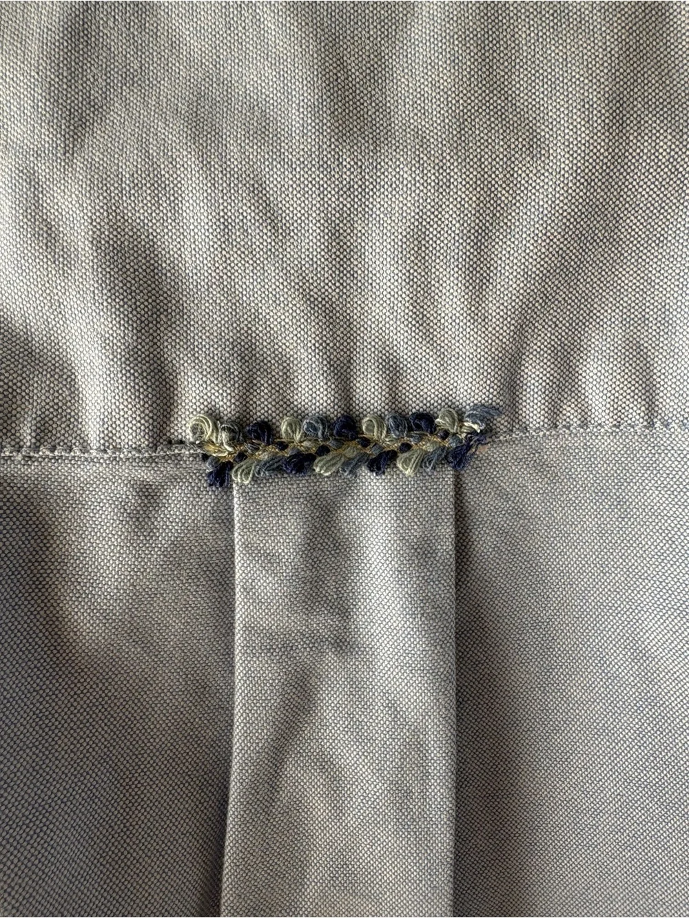 Old Navy Light Blue oxford with Floral Ruffle Hem detail